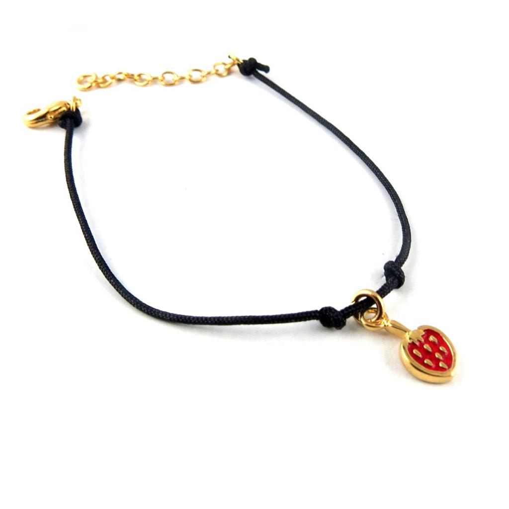 Les Trésors De Lily [K9642] - Red 'Strawberry' Gold Plated Bracelet