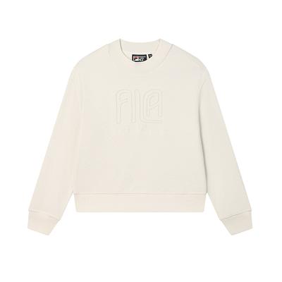White Series Lässiger Bequemer Strickpullover Langarm Sweatshirt Damen Sweatshirt Eisweiß F11W513201F-IV