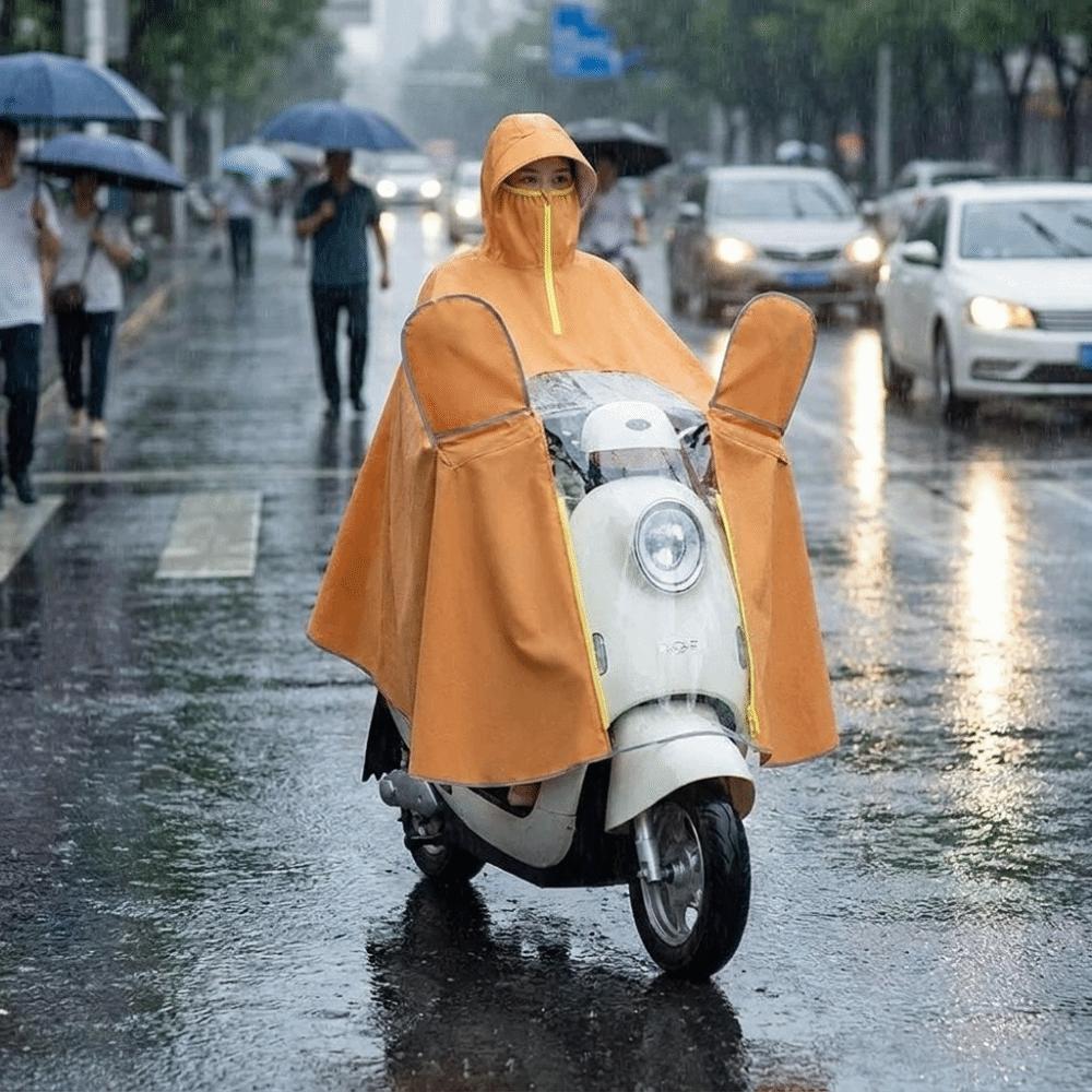 Waterproof Motorcycle Raincoat High Neck Full Body Rain Poncho Outdoor Motorcycle