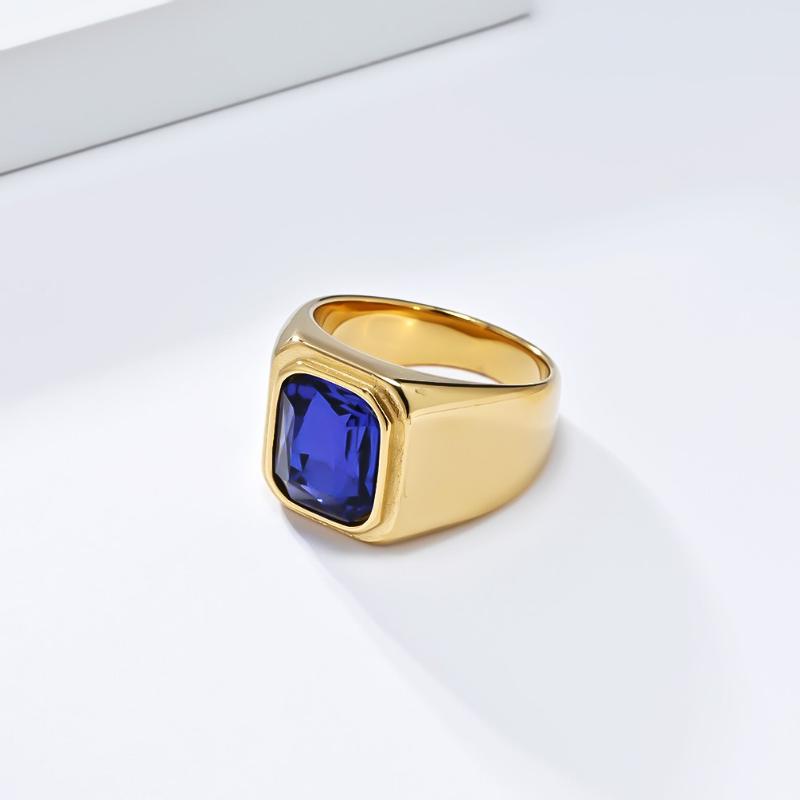 Geometric Zircon Rings Stainless Steel Men Women Personalized Light Luxury Fashion Ring Charm Jewelry