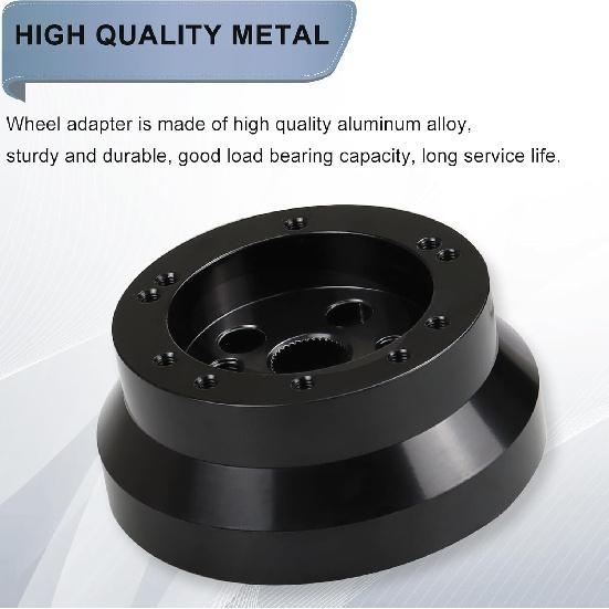 Universal 5 & 6 Hole Steering Wheel Hub Adapter Compatible with Chevy GMC Trucks Pickup Vans Jeep Chrysler Dodge Pontiac Cadillac,Billet Aluminum