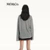 MO&Co. Women's Loose Textured Striped Linen Blend Knit Sweater