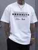 American style new Unisexs summer Brooklyn letter print soft and breathable round neck Tshirt outdoor urban street style top