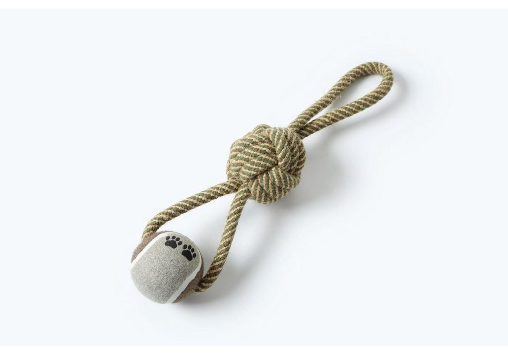 Dog Chew Toy: Cotton Rope with Tennis Ball for Golden Retrievers and Shiba Inus