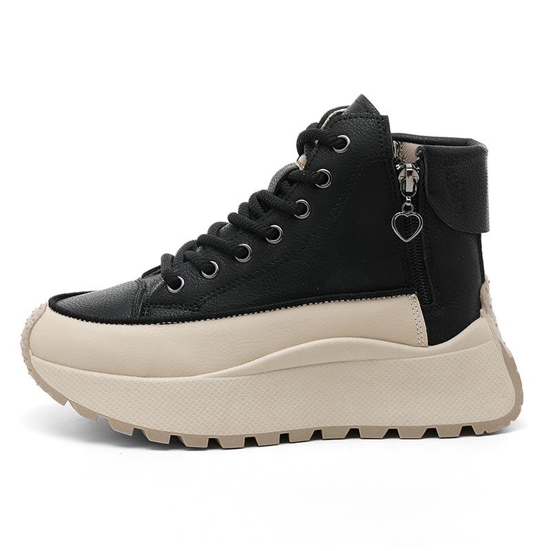 

Женская обувь Осень Новые Туфли на толстой подошве с увеличением роста Повседневная обувь Женские Модные Универсальные Кроссовки Женские Ботильоны Женские 42 чёрный