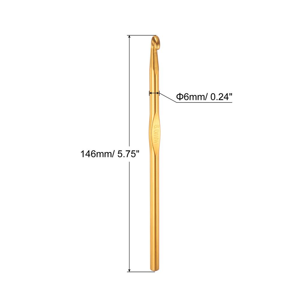 10pcs Aluminum Crochet Hook 2mm-6.5mm Knitting Needles Straight Single Pointed Crochet Hook Setfor DIY Craft Yarn