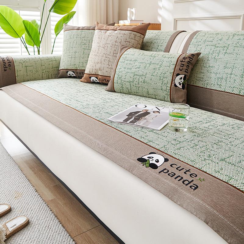

Ice silk rattan mat sofa cushion summer sofa mat cushion 2025 new summer cool non-slip seat cushion cover 45 * 45cm Pillow Cover