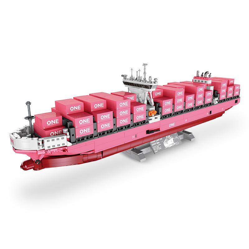 Containerschiff Bausteine, Pädagogisches Spielzeug für Kinder, Puzzle-Montagemodell, Kreative Schreibtischdekoration & Geburtstagsgeschenk für Jungen/Mädchen