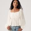 Levis Fashion Trend Puff Sleeve Lace Doll Top Women tops 005ZT-0002