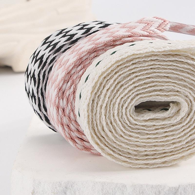 1Pair New 1.5CM Wide Wave Fat Shoelaces Women Men Casual Flat Shoe Laces Replacement Sneaker Lace Shoe Stings Shoelace