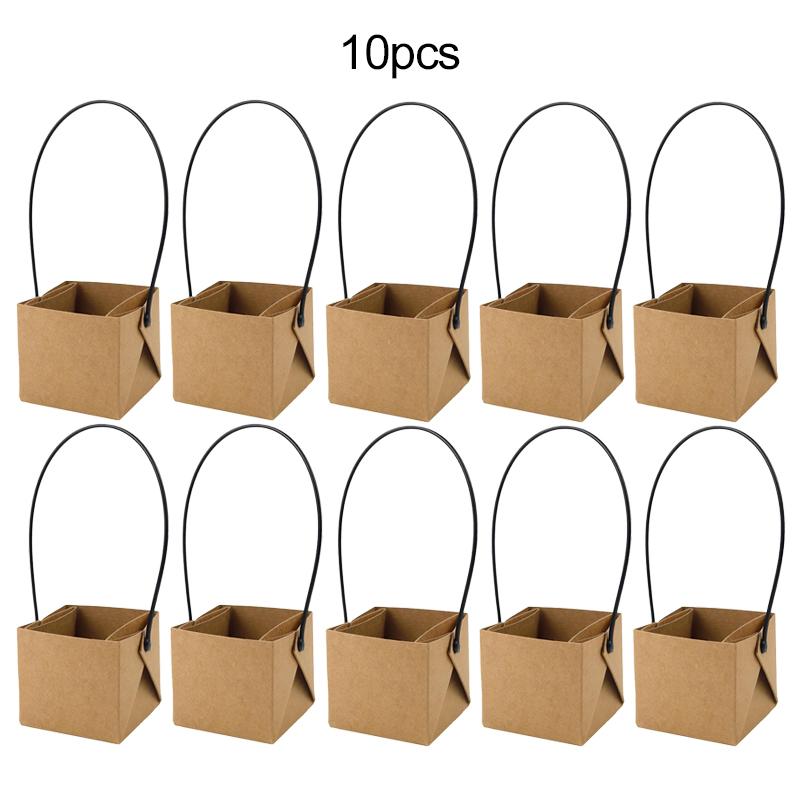 Kraft Paper Succulent Hand-held Paper Box Succulent Potted Plant Box Waterproof Balcony/desktop Decoration Folding Box TMZ