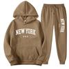 Unisex Fashion Letter Print Casual Loose Hoodie Set