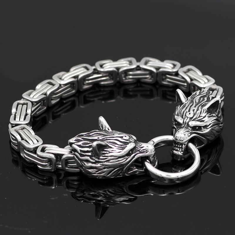 European Adjustable Stainless Steel Viking Retro Titanium Bracelet Wristband