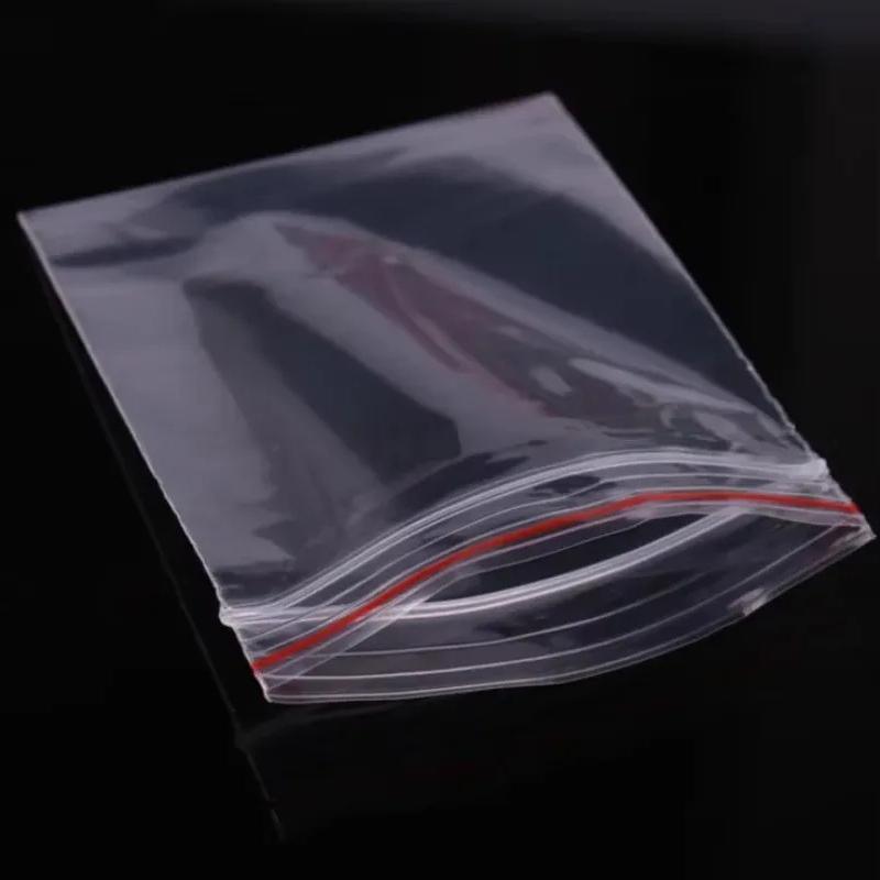 80 Microns 500-100PCS/bag, High Transparent PE Zipper Bag Reusable Plastic Self Sealing Bag Sugar Candy Dry Gift Storage Bag