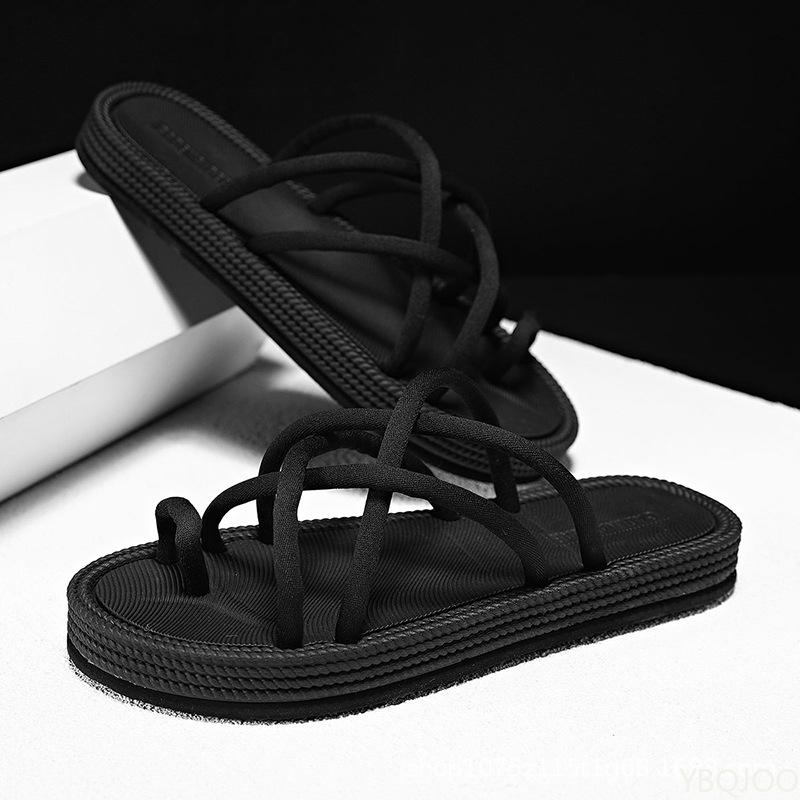 Fashion 2025 Men's Fashion Beach Flip Flops Casual Non Slip Wear-resistant Shoes Versatile Hollow Sandals Fashion Open Toed Male Sandals
