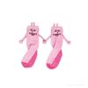 1-5Pairs Pink Bunny Magnetic Couple Socks Thin Mid Calf AutumnWinter Cute Hand Holding Anime Maternity WomenWarm Cozy Socks Gift
