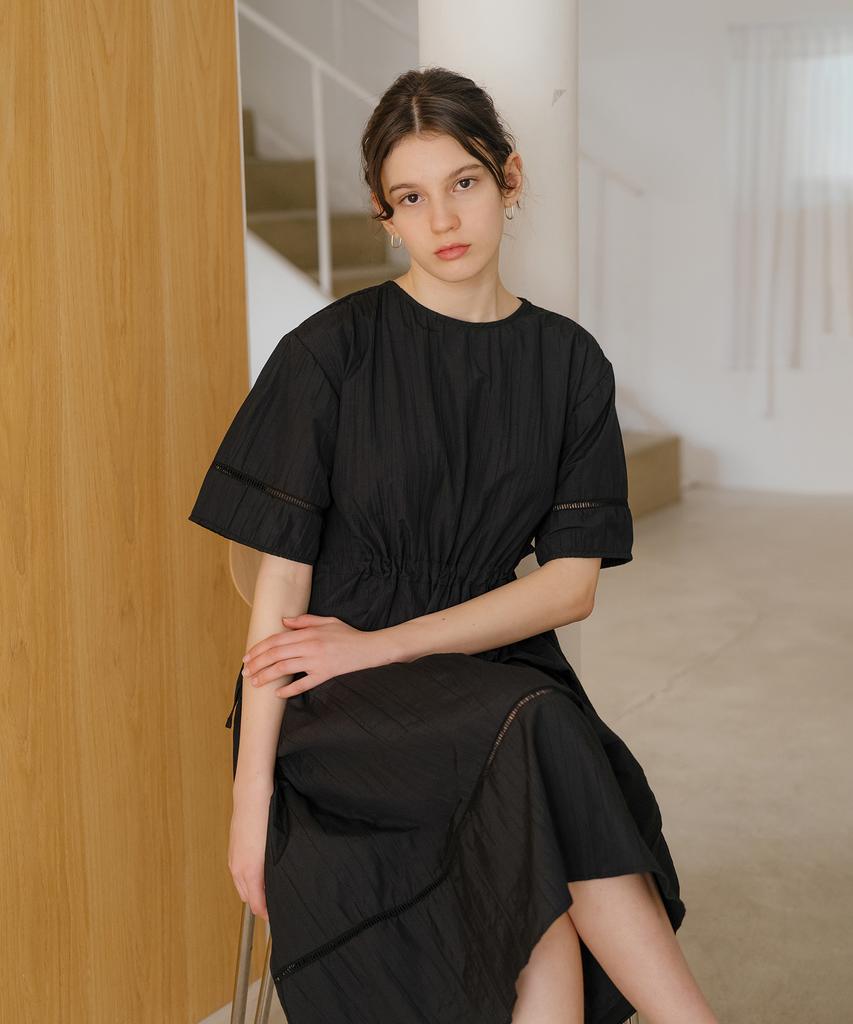 Unis Crease Black String Dress