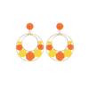 Summer Flower Circle Stud Earrings: Sweet, Colorful Holiday Style for Women