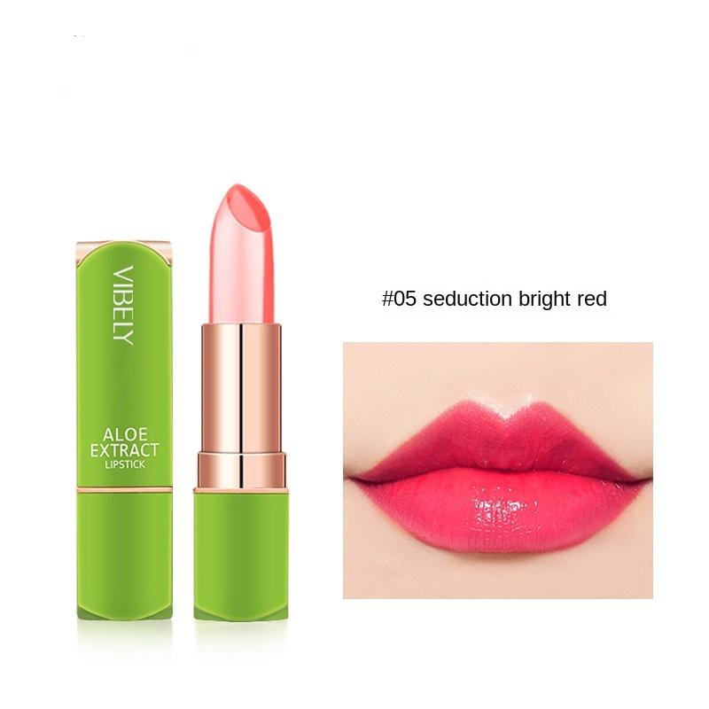 Jelly Color Changing Lipstick Moisturizing Lip Gloss Female Makeup Girl Aloe Vera Gel Slit Beauty Cosmetics Accessories Make Up