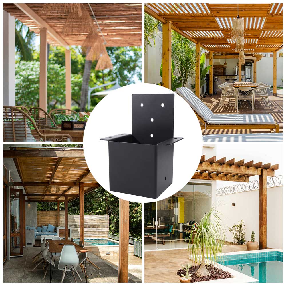 Metal Pergola Bracket Wall Mounted Pergola Accessories with Screws Deck Railing Connector  Terrace