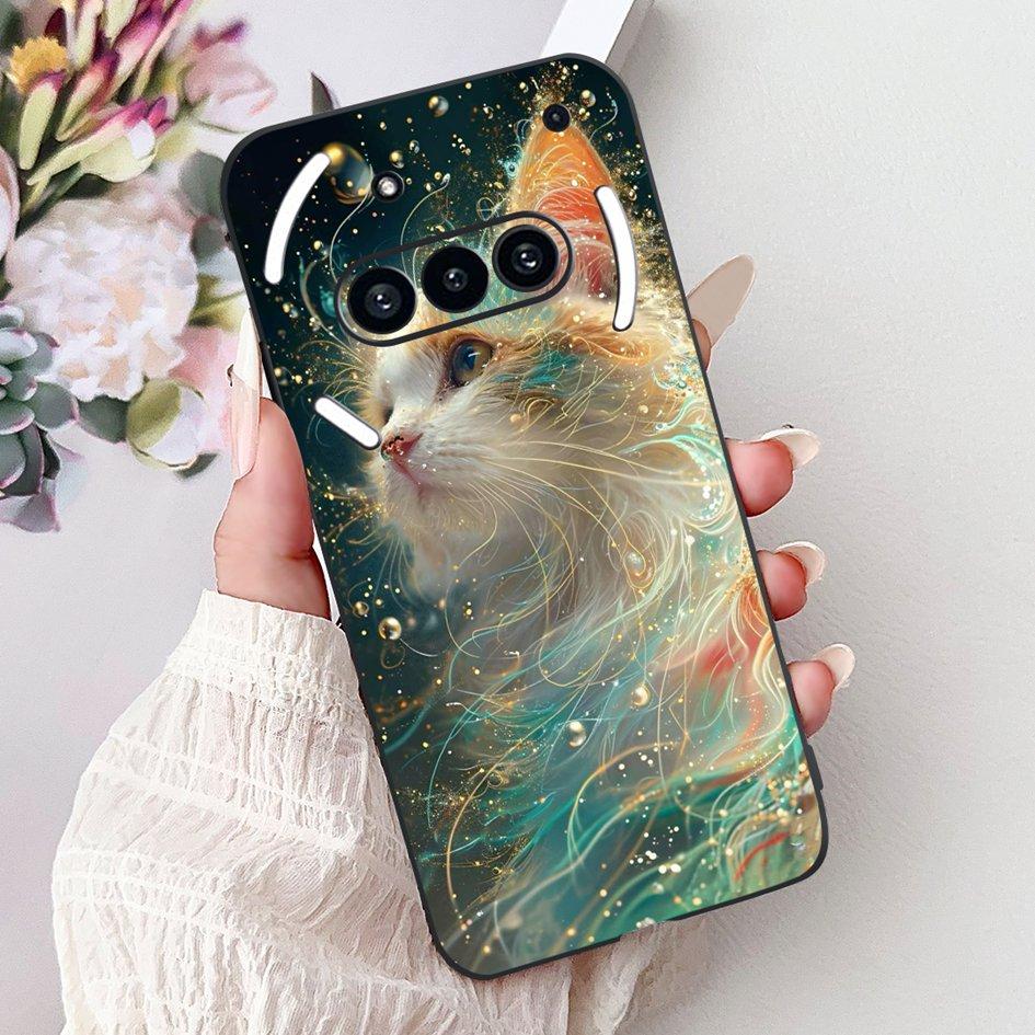 For Nothing Phone 3A 2025 Case A059 Fashion Flower Cats Cartoon Silicone Soft Shockproof Cover For Nothing Phone3A 3A Pro Bumper