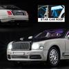 Diecast 1/24 Scale Bentley Mulsanne Alloy Model Car Collection Vehicle Simulation Sound & Light Metal Toy Car Toy for Kids Gift