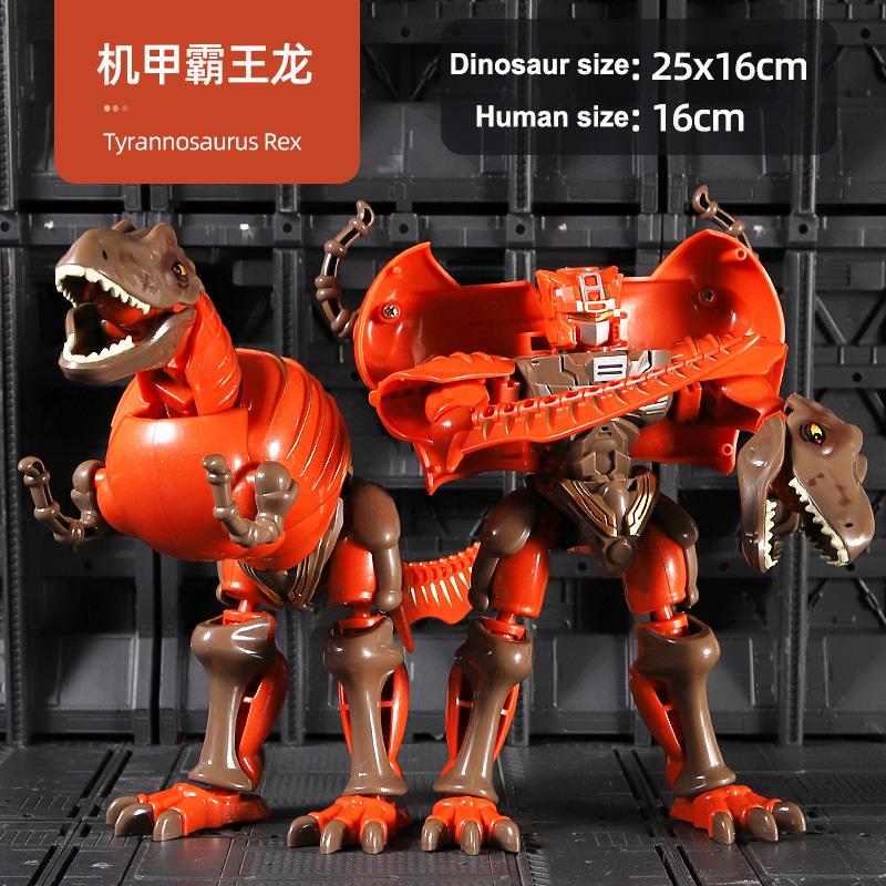 New Dual-form Transformable Mechanical Dinosaur Simulation Tyrannosaurus Rex Triceratops Robot Model Children s Educational Toy красный