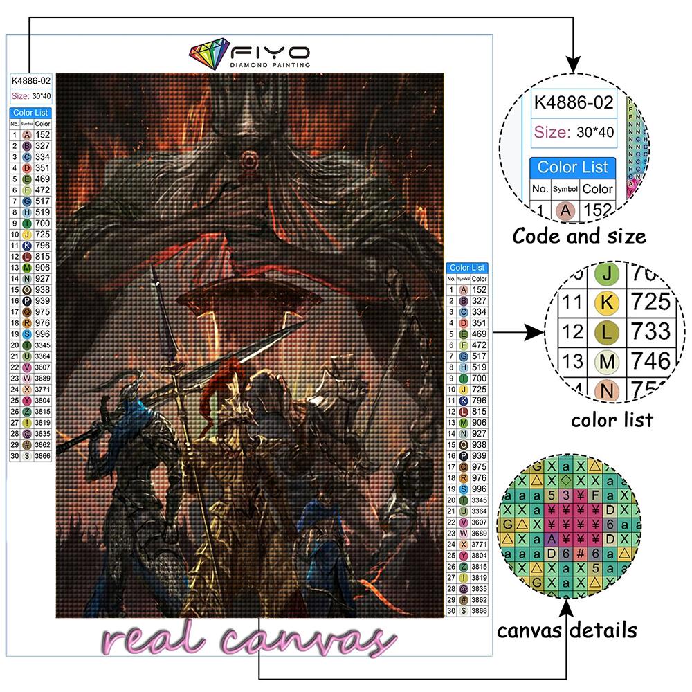 5D DIY Diamond Embroidery Game Dark Souls Diamond Painting Mosaic Home Decoration