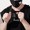Men's Skull Pendant Necklace Personality Unique Design Cross Punk Choker Chain