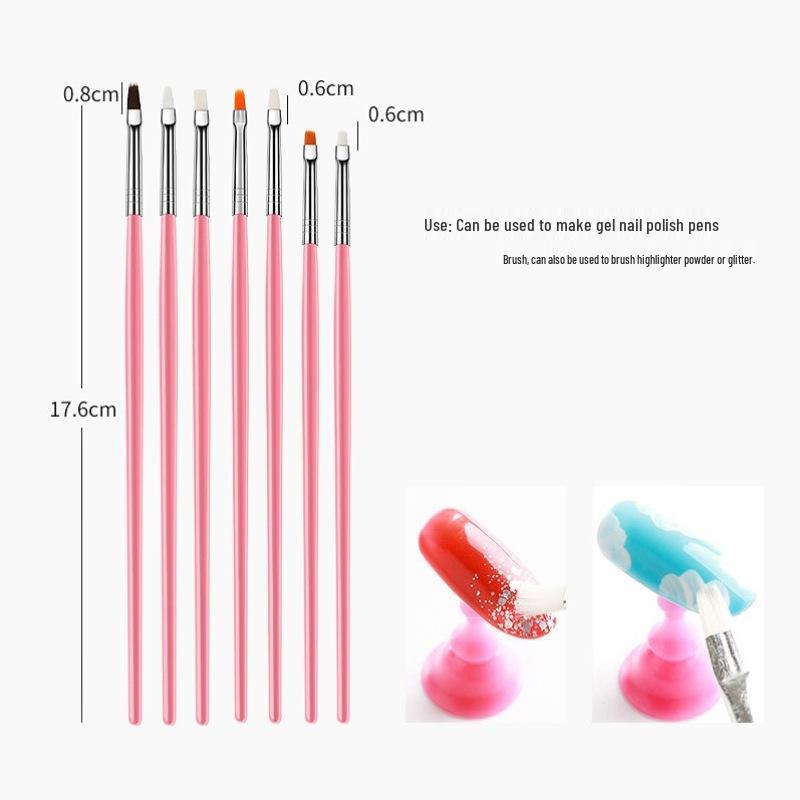 Nail Art Gel Polish & Tool Set - Brush, Liner, Dotting & Silicone Pens