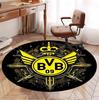 Borussia Dortmund Pattern Round Rug, Indoor/Outdoor Mat, for Picnic, Gameroom, Bedroom, Office, Living Room, Home Decor Carpet, Birthday Gift