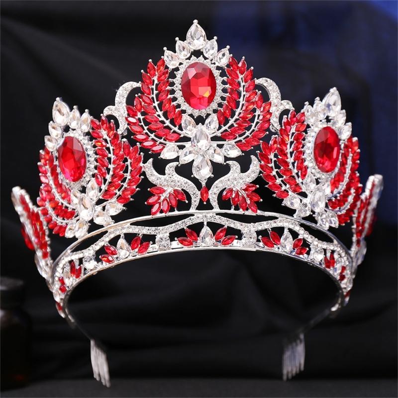 Couronnes en cristal élégantes avec peigne pour femmes, magnifiques tiares de princesse pour anniversaire et célébration spéciale