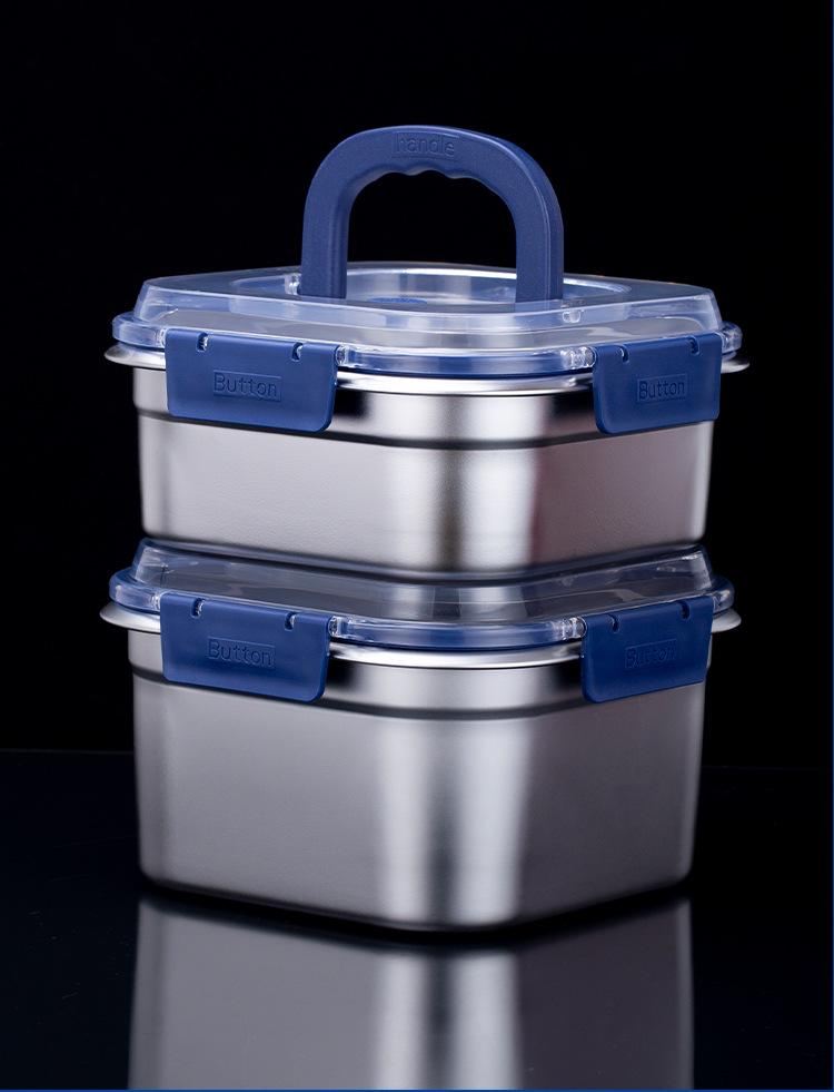 New 316 Stainless Steel Bento Box with Lid - Thickened, Enlarged, and Sealed for Fresh-Keeping and Refrigerator Storage
