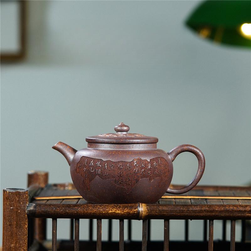 

300 мл чайники из фиолетовой глины Исин, ручной работы, горшок для семян лотоса, сырая руда, гипертермический кальцинирующий грязевой чайник с ситечком, чайный набор Zisha