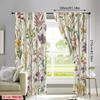 2pcs Floral Printed Curtain Rod Pocket Window Drapes Living Room Bedroom Decor Botanical Home Decor Curtains