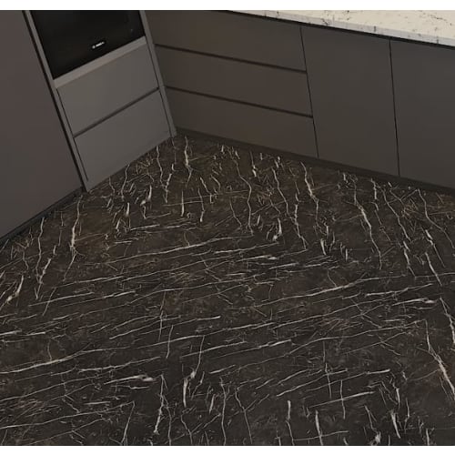 CELAVY Marble-Look Floor Tiles, Easy-to-Apply, No Adhesive, Floor Stickers, 45.7cm X 45.7cm, 1.5mm Thick, Scratch-Resistant, Waterproof, Perfect for R