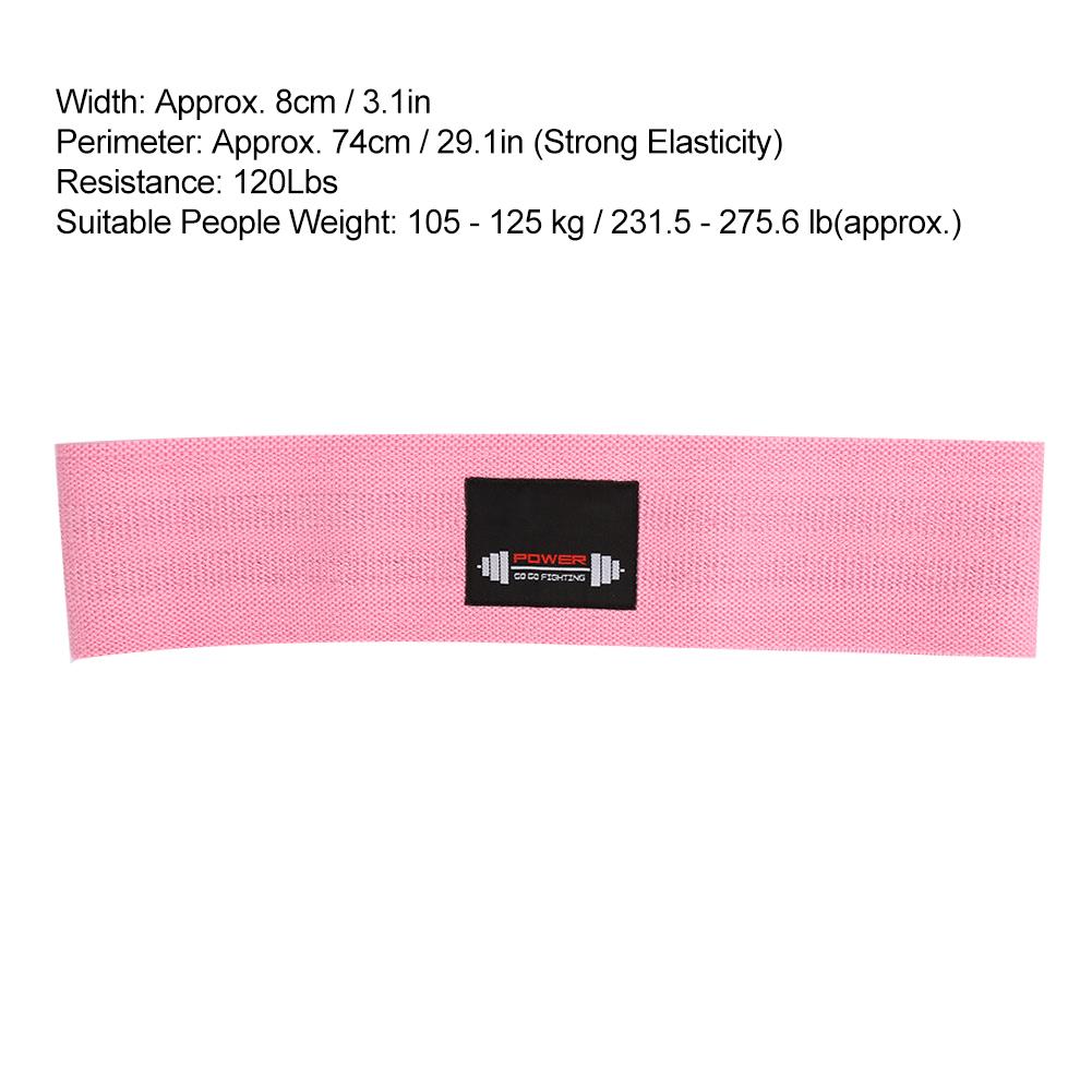 120Lbs Resistance Loop Exercise Bands Legs Butt Hip Yoga Fitness Workout Stretch Band Pink L