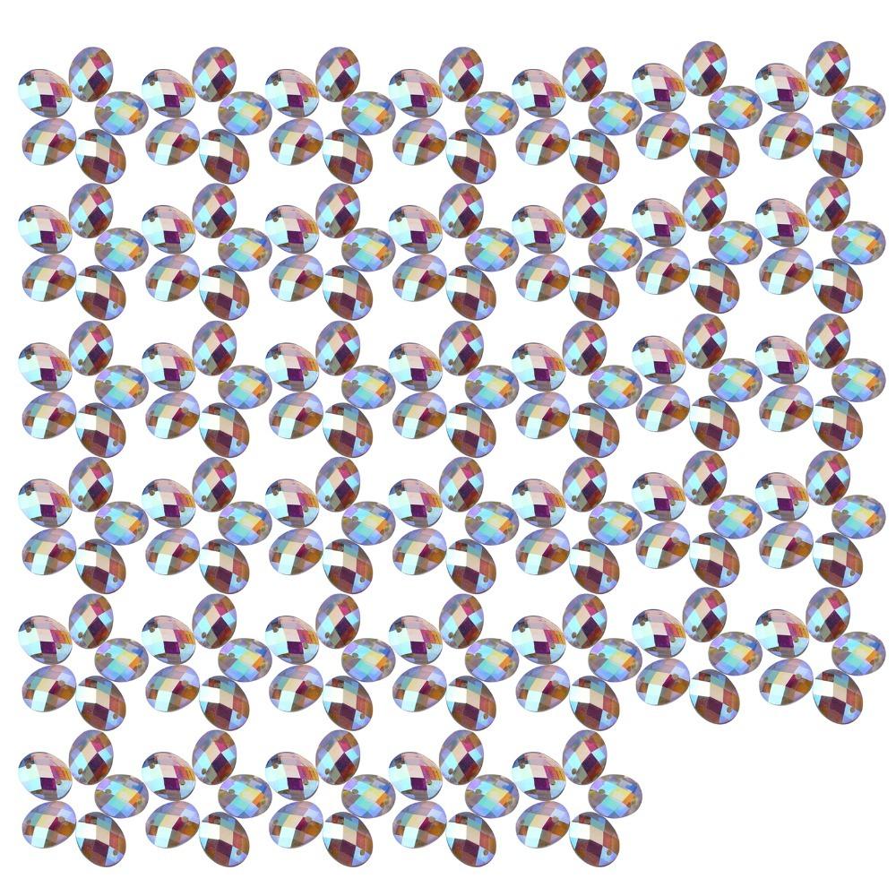 200pcs Shiny Flatback Acrylic Resin Crystal Rectangle Shape Crystal AB Sew On Rhinestones With Hole Sew On Gems