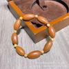 Olive Pit Hand-Carved Circle Bracelet: Artisanal Accessory