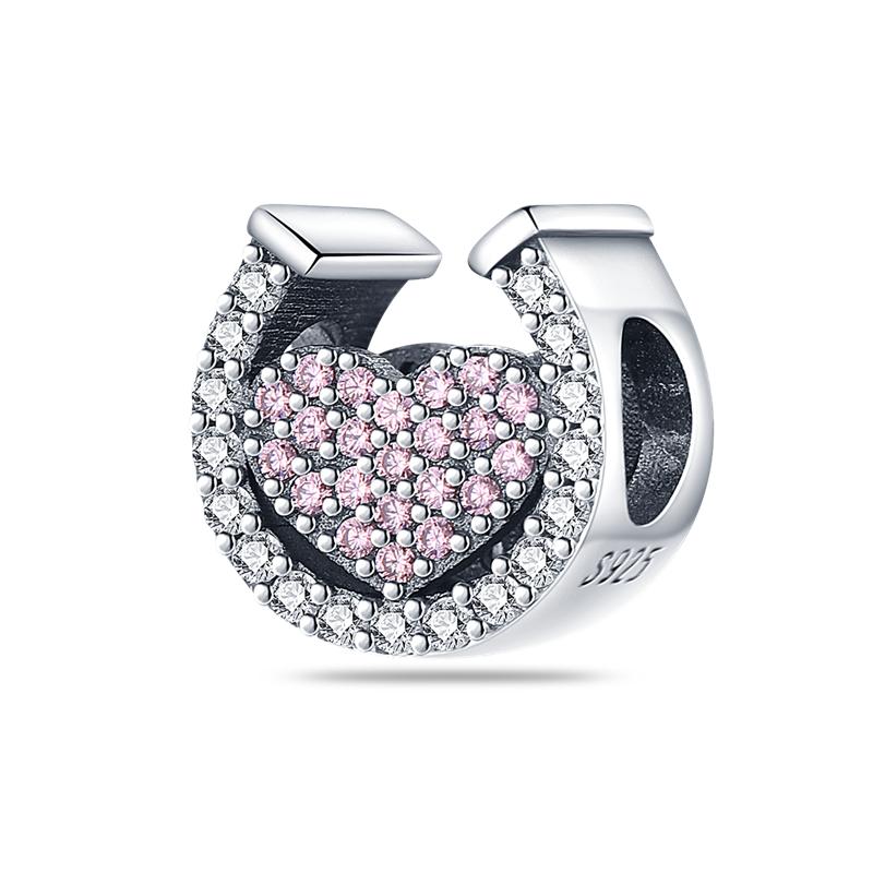 Pink Series Copper Infinity Love Mum Heart To Heart Dangle Beads Original Accessories Charm Bracelets Women Jewelry