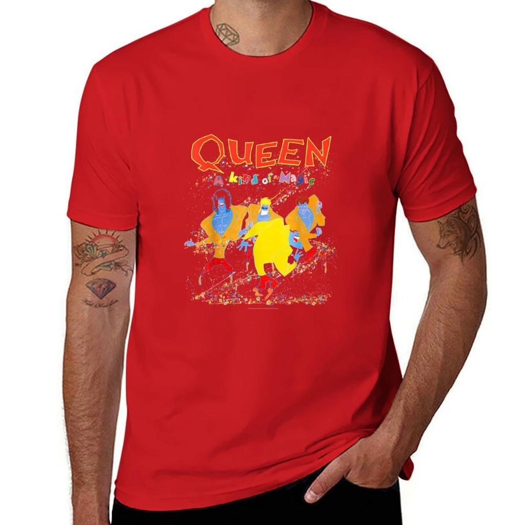 Queen Official Kind Of Magic T-Shirt Kawaii Clothes Vintage Clothes Sublime Blacks Funny T Shirts Men