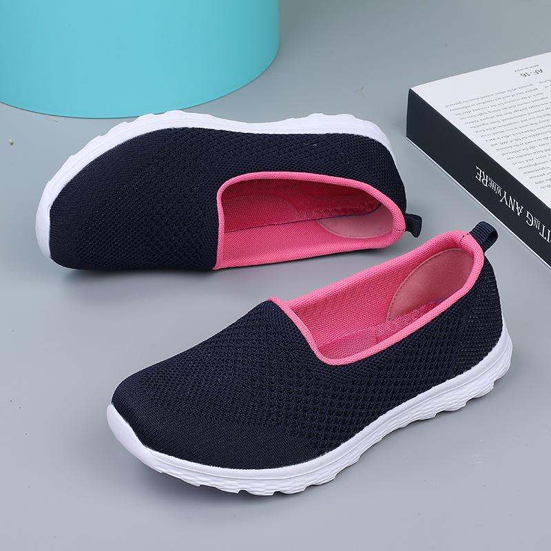 Ultra Light Women's Flats Breathable Mesh Loafers Elastic Ladies Slip-on Casual Shoes for Walking Traveling Driving