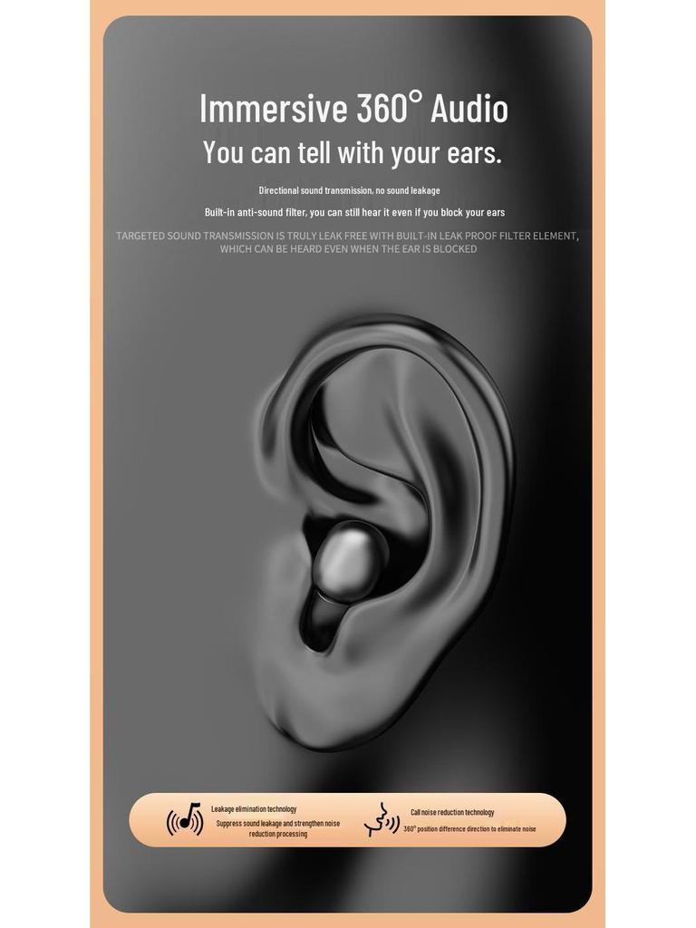 Ultra-Small Invisible Noise-Cancelling Bluetooth Sleep Headset for Mobile Phones