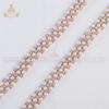 New Arrival Blingbling Yardage Strip Shape Iron on Crystal Rhinestone Break Line Hot Fix Design Patch Pearl Bead Applique