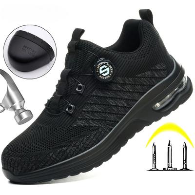 Rotating Button Men's Safety Shoes Work Sneakers Steel Toe Shoes Lightweight Protection Shoes Puncture-Proof Protection Shoes