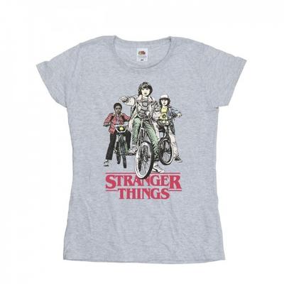 Netflix Dam/Damer Stranger Things Retro Bikers Bomulls-T-shirt