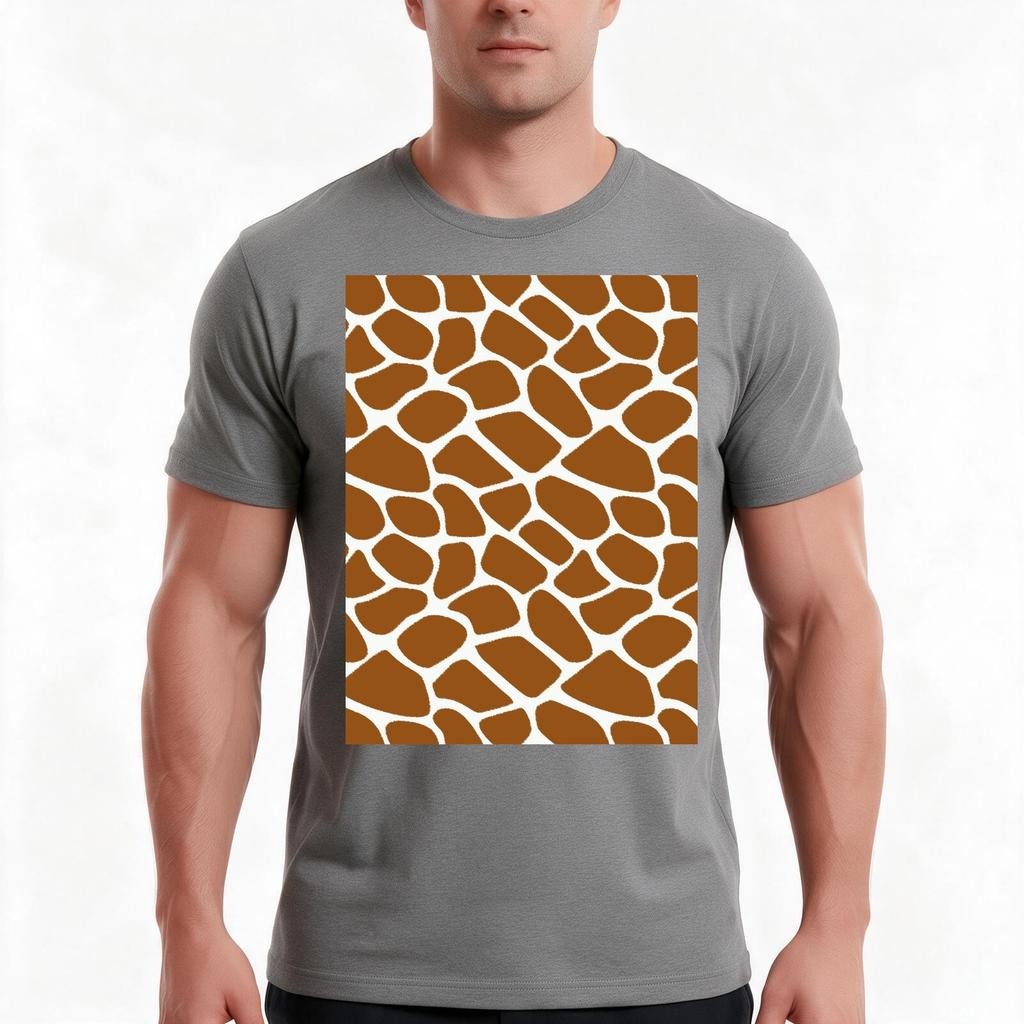 Giraffe Print Scribble Pattern Animal Print Tshirt Summer Casual Cotton Tee Oversized Streetwear Tops Vintage Graphic Print