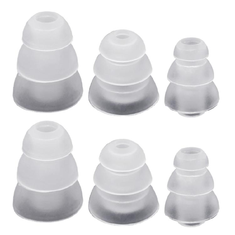 6 Pezzi Auricolari Ergonomici Tripla Silicone 3,8 mm Universali Per Ascolto Prolungato Senza Fastidio