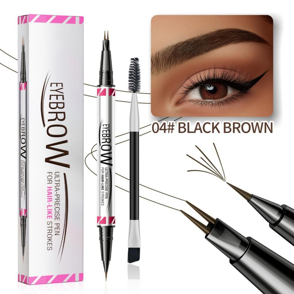 Waterproof Dual-Ended Eyebrow Pen and Eyebrow Brush