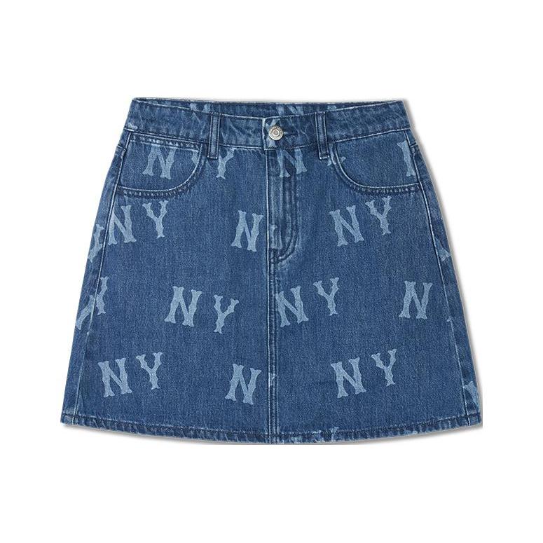 New MLB Denim Short Skirts Women's Indigo 3FDSB0143-50INS